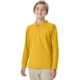 thumbnail image 3 of Classroom School Uniforms Adult Long Sleeve Pique Polo CR835X, S, Gold, 3 of 7