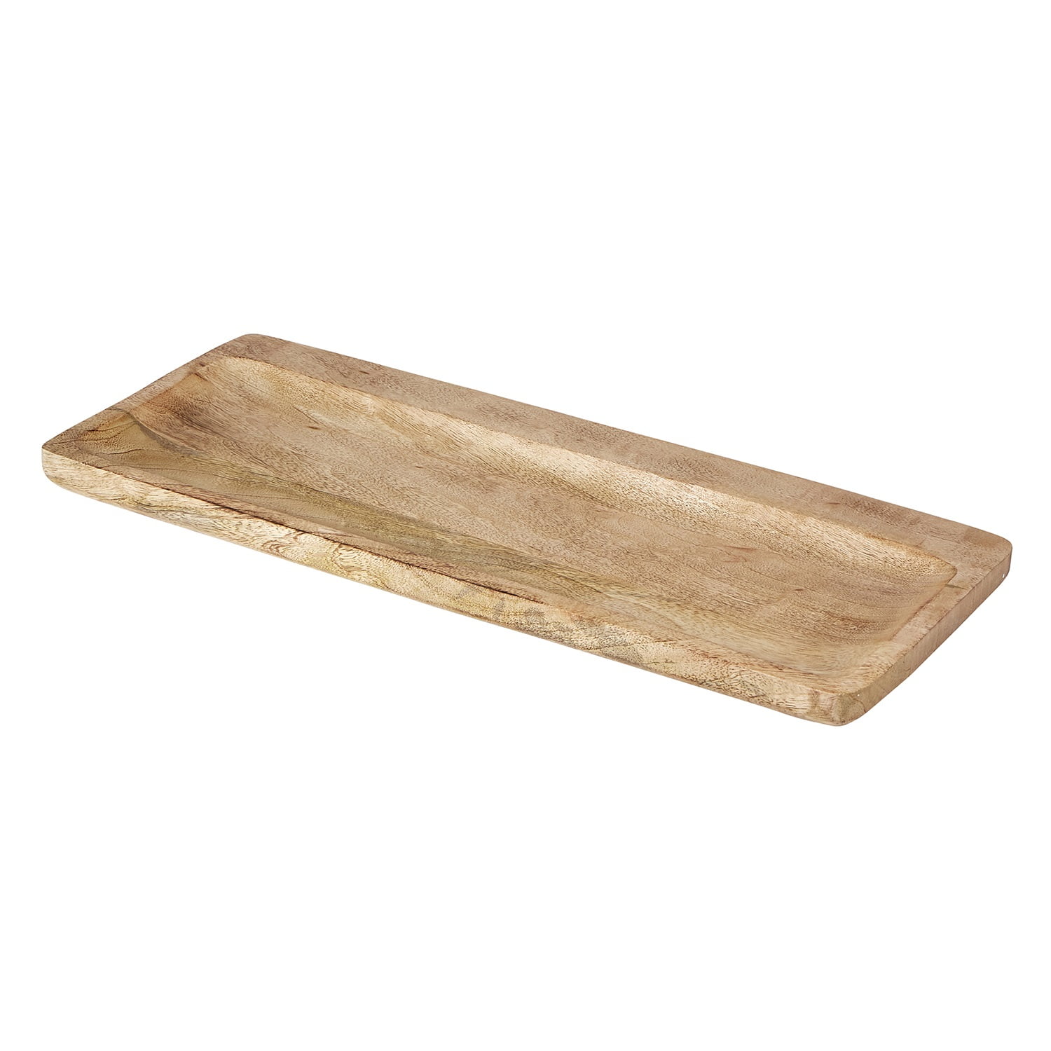 21" Brown Wooden Rectangular Tray
