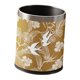 thumbnail image 2 of Cubo de basura redondo decorativo de doble capa con cubierta de cuero sintético para el hogar Oro con borde plateado, 2 of 9