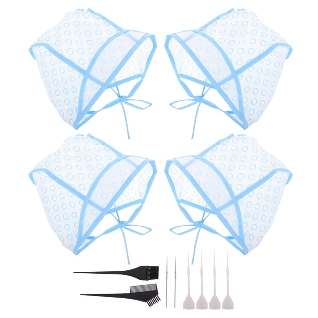 HAMPPLIES 12Pcs Hair Dye Cap Kit Adjustable Highlighting Tool with Holes for Convenient At Home Hair Highlighting