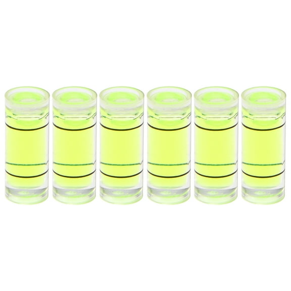 Uxcell 6pcs Small Cylindrical Bubble Level Vials 6x15mm PMMA Mini Horizontal Bubble Spirit Level Measuring Tools