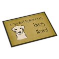 thumbnail image 1 of Caroline's Treasures BB1470JMAT - Alfombrilla para interior o exterior de perro labrador amarillo malcriado, 24 x 36, multicolor Caroline's Treasures BB1470JMAT, 1 of 1