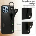 thumbnail image 2 of Allytech Wallet Case for iPhone 11 Pro Max, [Card Slot] [Ring Buckle] [Adjustable Wristband with Snap Buckles] Premium PU Leather Kickstand Shockproof Case Cover for Women Men - Black, 2 of 10