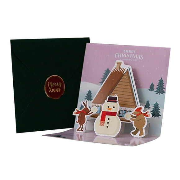 Moins de 5 Porte-Cartes de Visite 1 Pce Célébrer Noël, un Ensemble de Cartes, Incluant une Carte de Noël Tridimensionnelle