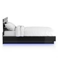 thumbnail image 3 of Furniture of America Malva Solid Wood Eastern King Bed with LED Light in Black, 3 of 8