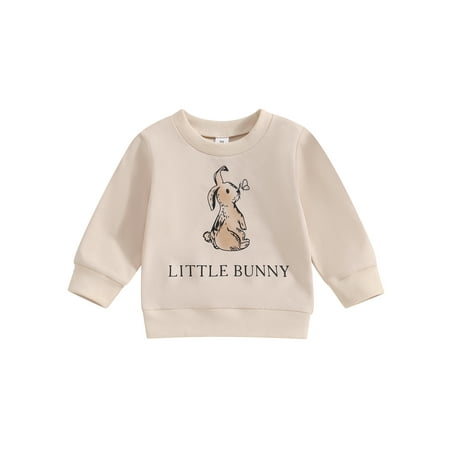 

Arvbitana Toddler Baby Girls Easter Clothes Sweatshirt Letter Bunny Print Crew Neck Hoodie Casual Long Sleeve Pullovers Infant Spring Fall Daily Tops 6M 12M 18M 24M 3T