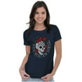 thumbnail image 3 of See You in Hell Skull Roses Tattoo Womens Fitted Plus Size Graphic Tee Brisco Brands 2X, 3 of 5
