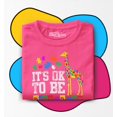 thumbnail image 3 of Shop4Ever It's OK to Be Different Autism Awareness Giraffe Toddler's Cotton T-Shirt 2T Hot Pink, 3 of 6