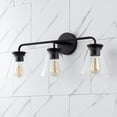 thumbnail image 3 of JONATHAN Y Kondo 27" 3-Light Modern Farmhouse Iron LED Vanity, Oil Rubbed Bronze/Clear, 3 of 8
