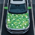 thumbnail image 3 of Yuyamidu Green Leaf Car Side View Mirror Covers St. Patrick's Day Auto Front Hood Cover 3 Piece Car Hood Cover Protector with Exterior Rear View Mirror Covers Wrap Car Decor, 3 of 7