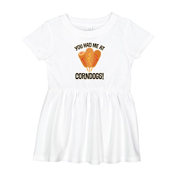 Inktastic Funny Corndogs Fair Food Quote Girls Baby Dress