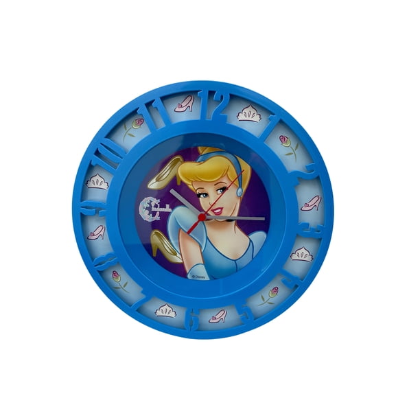 Blue Cinderella Wall Clock - Disney Princess Wall Clock 12.5in ...