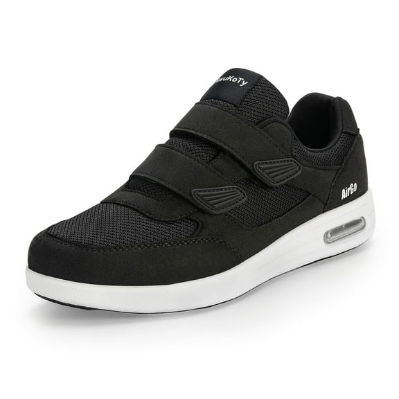 Men's Adjustable Fit Extra Wide Walking Shoes | Comfortable for Swollen Feet, Bunions & Wide Feet | Easy On/Off Sizing 8-13