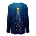 thumbnail image 5 of Fiaer Christmas Women Long Sleeve T Shirts Oversized Snowflake Snowman Crew Neck Xmas Tshirts Loose Fit Casual Fashion Holiday Tops Blue XXL, 5 of 5
