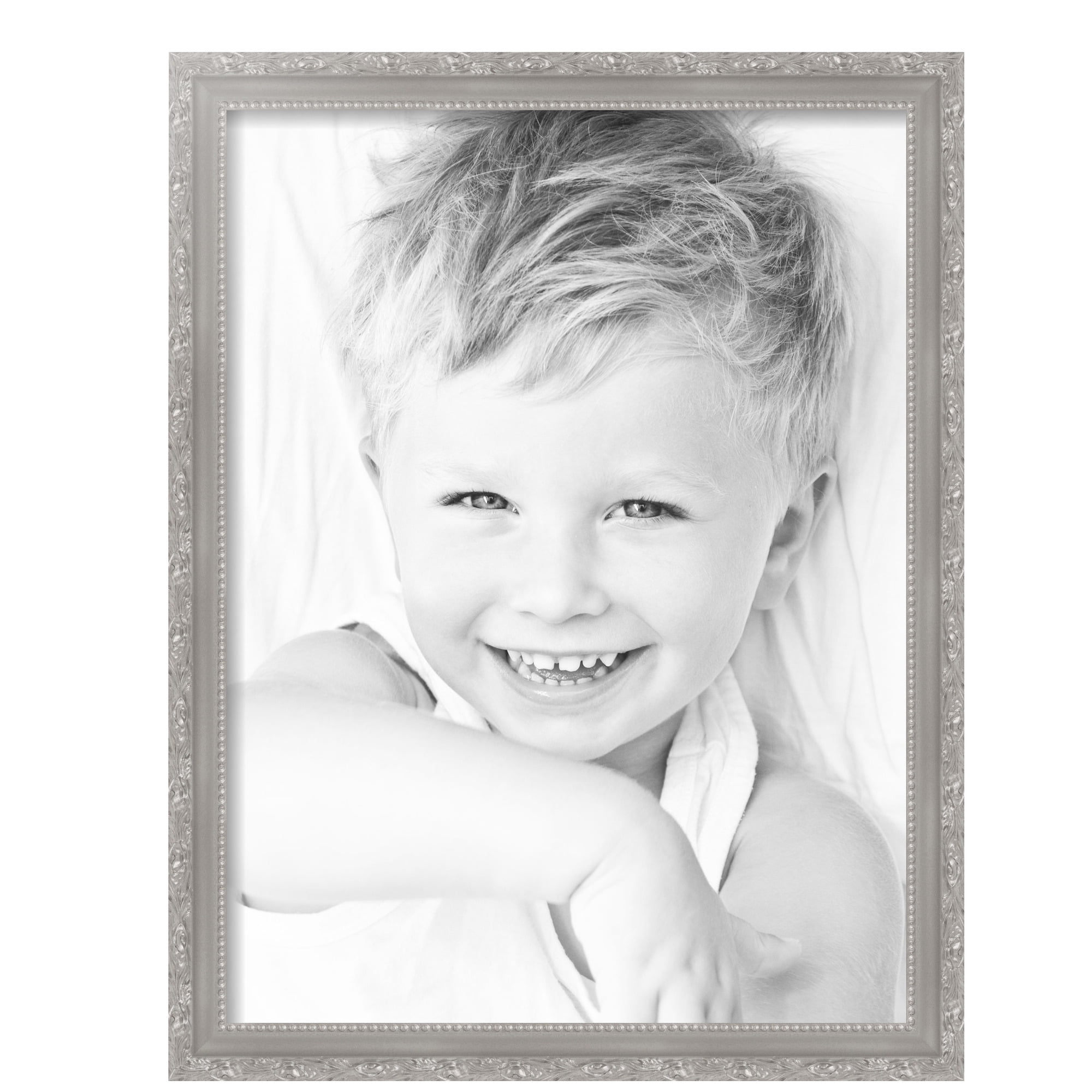 ArtToFrames 18" x 24" Classic Silver Picture Frame, 18x24 inch Silver Wood Poster Frame (WOM-4926)