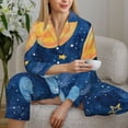 thumbnail image 6 of Fotbe Planets And Stars1 Pattern Long Sleeve Pajama Set for Women,Sleepwear Set,2-piece Loungewear Set,Soft PJs Comfy Nightwear with Pockets -Medium, 6 of 7