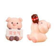 thumbnail image 2 of 2 piezas de estatua de animal, adorno adorable, escultura para salpicadero de coche, accesorios para estantería, armario, dormitorio, mesa, decoración Cerdito, 2 of 8
