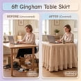 thumbnail image 5 of Gingham Desk Skirt, Table Skirt Ruffled Hook and Loop, Checkered Desk Skirt for Classroom Party Decorations, Black, 5 of 8