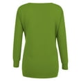 thumbnail image 4 of ibuvkizy Long Sleeve Shirts for Women,Tops for Women Trendy,Oversized Tshirts Shirts for Women Solid Workout Sweatshirts Casual Basic Long Sleeve Shirt Classic V-Neck Tops Green,S, 4 of 4