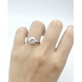 thumbnail image 6 of Halo Art Deco Wedding Engagement Ring Round Cubic Zirconia 925 Sterling Silver size 6, 6 of 8