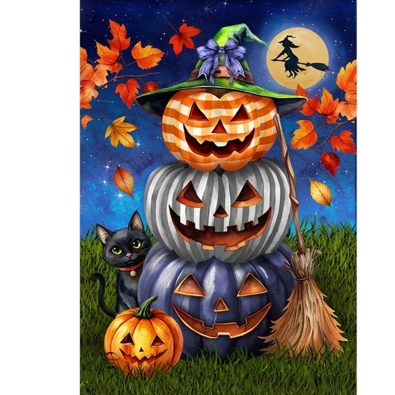 Briarwood Lane Garden Flag 12x18 For Outdoor Halloween Pumpkin Trio For Halloween Garden Flag Flags For Outside