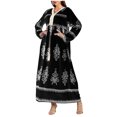 thumbnail image 1 of mfyjkho Vestidos de verano para mujer, Vestido informal de manga larga con cuello en V para mujer, talla grande Vestidos de fiesta para mujer m, 1 of 2