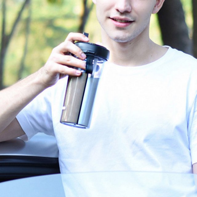 Straw Water Bottle, Durable Water Cup, Convenient For Black
