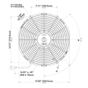Spal Advanced Technologies 13in Pusher Fan Straight Blade 1186 CFM