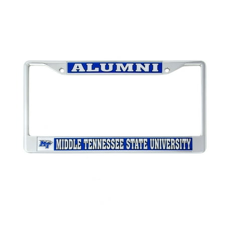 Middle Tennessee State University Framed - Desert Cactus Middle Tennessee State University Alumni Metal License Plate Frame for Front Back of Car Officially Licensed Blue Raiders