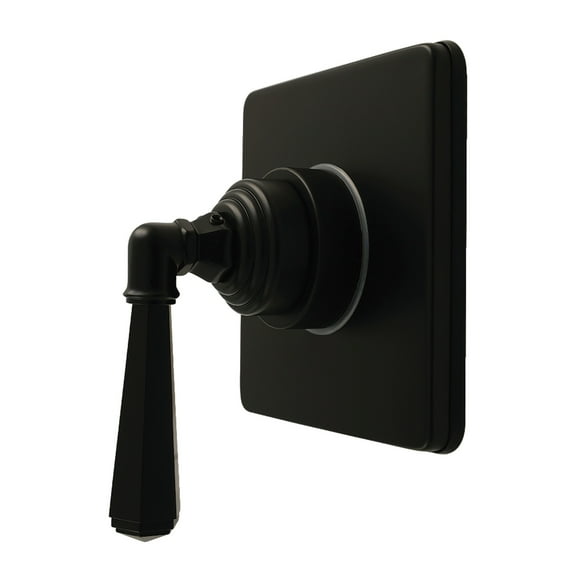 Kingston Brass KS4040HL Metropolitan Single-Handle Six-Way Diverter Valve with Square Trim Kit, Matte Black