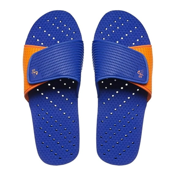 SHOWAFLOPS Mens Royal/Orange Slide, Color: Royal/Orange, Size: 9/10