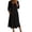 Black(Dress), variant on Women's Long Sleeve Midi Dress V-Neck Cotton Linen Button Down Empire Waist Casual Flowy Dress with Pockets