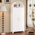 thumbnail image 2 of Sturdy Metal Arched Pantry Cabinet in Modern Farmhouse Style, 73 Inch Tall with Adjustable Shelves and 2 Doors, 2 of 11
