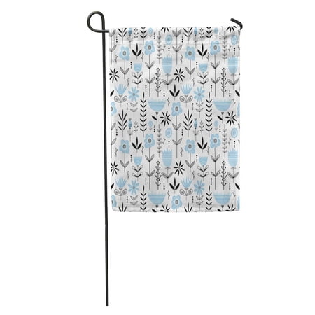 SIDONKU Pink Babyshower Floral Pattern Blue Flowers Nature Abstract Airy Berry Garden Flag Decorative Flag House Banner 12x18 inch