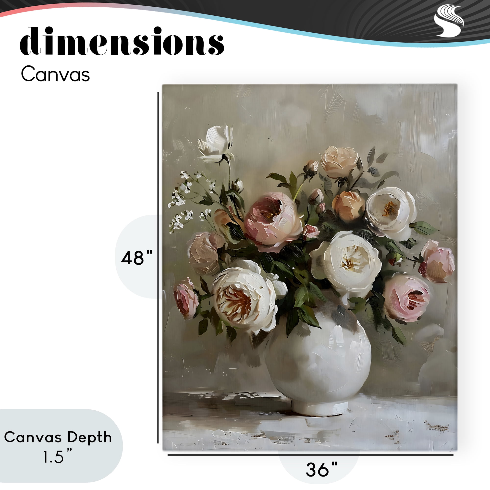 Stupell Industries Peony Blooms Bouquet Vase Canvas Wall Art, design by Creative Studio