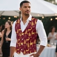 thumbnail image 2 of Uorisanigo Christmas Tree Reindeer Vests for Men with Pockets Men's Vests Dress Casual Sleeveless Slim Fit Suit Vest Casual Stylish for Prom Size 3XL, 2 of 7