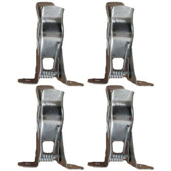 Metal Spring Grip Clamps Wall Organizer for Brooms, Mops, Rakes, Etc. (4 Pack)