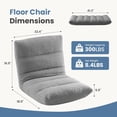 thumbnail image 2 of Blorly 4-Position Adjustable Floor Chair, Folding Lazy Sofa Recliner, Cozy Bouclé Teddy Fabric Floor Lounger with Back Support for Bedroom, Living Room, Meditation, Reading, Grey, 2 of 7