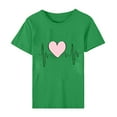 thumbnail image 4 of ICHUANYI Womens Valentine's Day Love Print Short Sleeve T-shirt Top Short Sleeve Crew Neck Top Shirt Fashion Clothing, 4 of 5