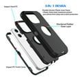 thumbnail image 2 of iPhone 13 Pro Max Cases, 3 in 1 Sturdy Phone Case for Apple iPhone 13 Pro Max 6.1",Takfox Full-Body Shockproof Drop Protection Hybrid Bumper Rugged Rubber Cover Defend Matte Armor Phone Case -Black, 2 of 6