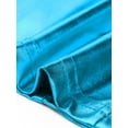 thumbnail image 5 of INSPIRE CHIC Women's Mock Neck Party Short Sleeve Metallic Crop Tops M Peacock Blue, 5 of 6