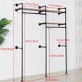 thumbnail image 3 of ZXNYH Industrial Pipe Gold Clothing Rack with 2 Tier Shelf, Double Hanging Rods Clothes Rack Wall Mounted, Display Rack On Wall for Hanging Clothes Retail Display, 3 of 8