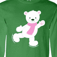 thumbnail image 4 of Inktastic Polar Bear, White Bear, Ice Skating Bear, Scarf Long Sleeve T-Shirt, 4 of 5