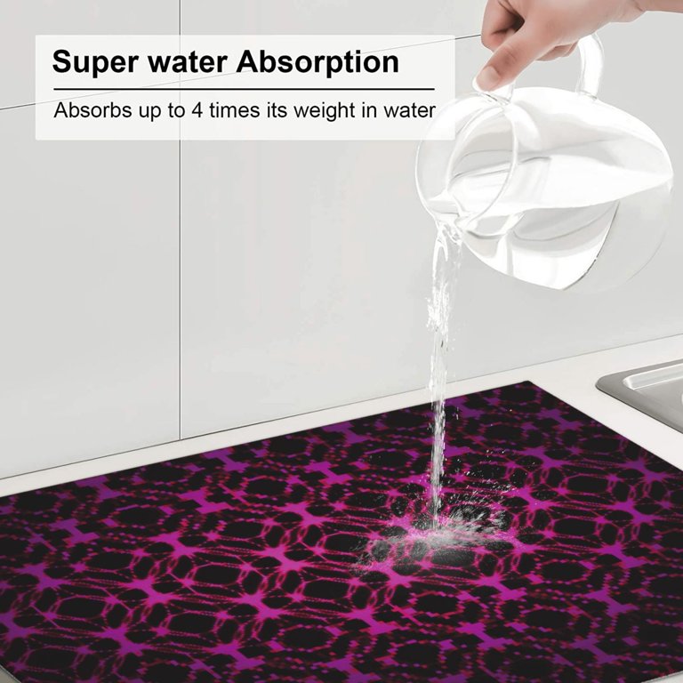 Kitchen Drying Matflower Pattern Background (44) Dish Drying Pad For  Kitchen Countertop (18X24) 