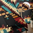 thumbnail image 5 of Orange Teal Boho Semi Sheer Curtains 84 Inch Length 2 Panels Set, Southwestern Ethnic Abstract Geometric Sheer Kitchen Curtain Privacy Voile Window Curtain for Living Room Bedroom Rod Pocket Drapes, 5 of 7