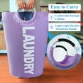 thumbnail image 7 of Mziart Collapsible Laundry Basket with Padded Handles, 90L Laundry Hamper Large Fabric Foldable Dirty Clothes Hamper Storage Basket for Bedroom Bathroom Nursery Laundry Room Organization (Purple), 7 of 7