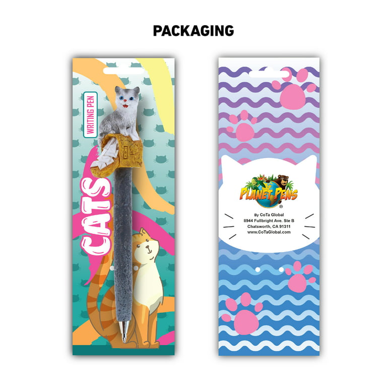 Planet Pens Cats Novelty Pen Bundle 4 Pc Set - Unique Kids and Adults  Office Supplies Ballpoint Pen, Colorful Cats Writing Pen for School and  Office