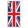 thumbnail image 1 of DistinctInk Clear Shockproof Hybrid Case for Galaxy Note 10 PLUS (6.8" Screen) - TPU Bumper, Acrylic Back, Tempered Glass Screen Protector - Red White Blue British Flag UK - the UK, 1 of 1