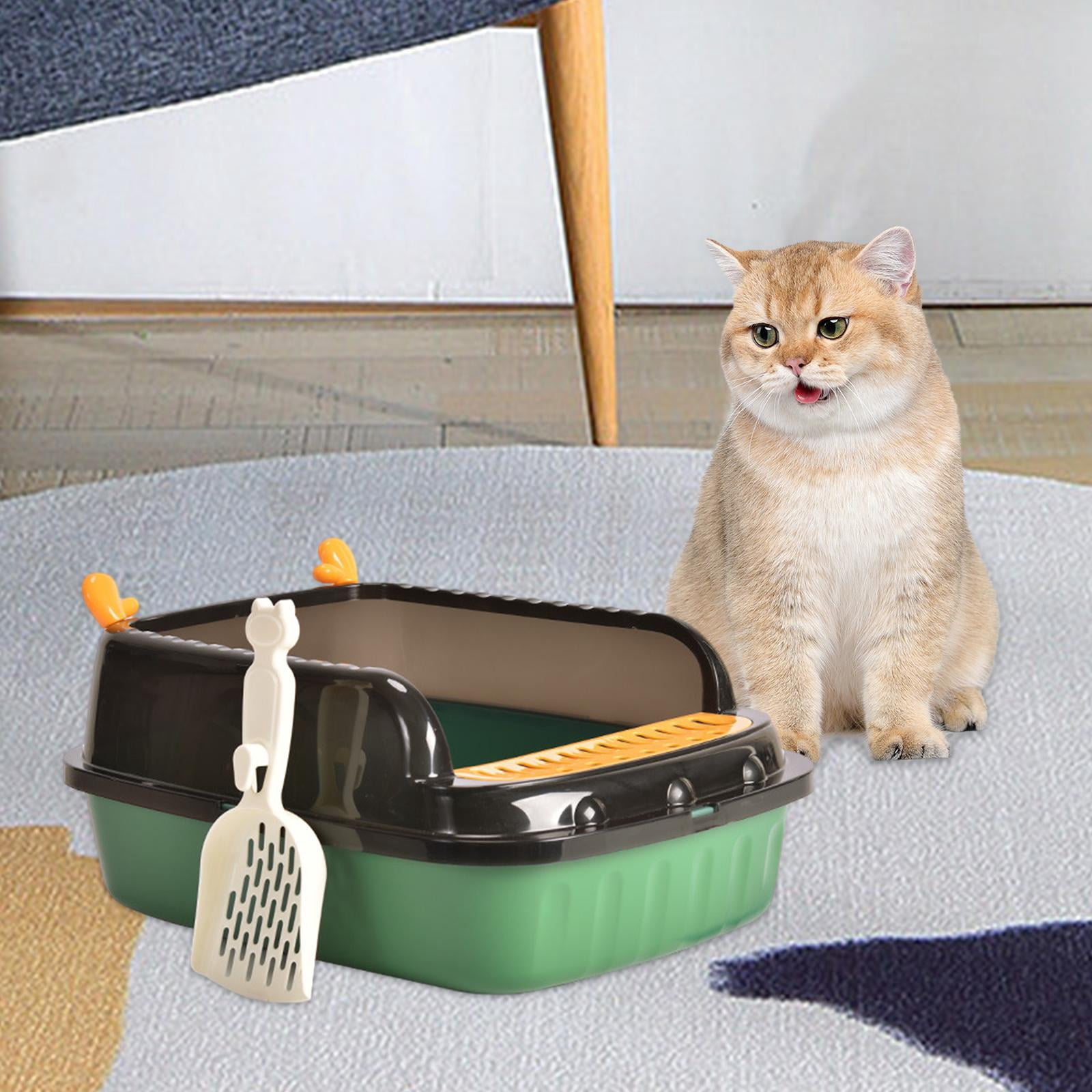 oshhnii Cat Litter Basin Anti ing Kitten Potty Toilet Portable Open Top Pet Litter Green M