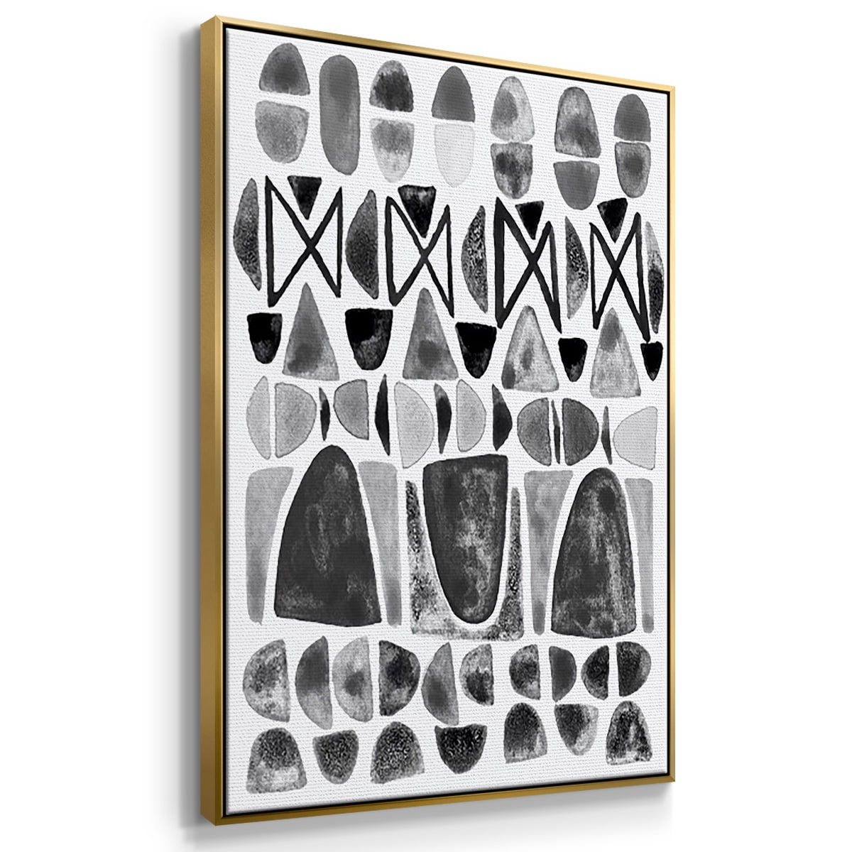 Grey Arches I - Framed Premium Gallery Wrapped Canvas L Frame 3 Piece Set - Ready to Hang